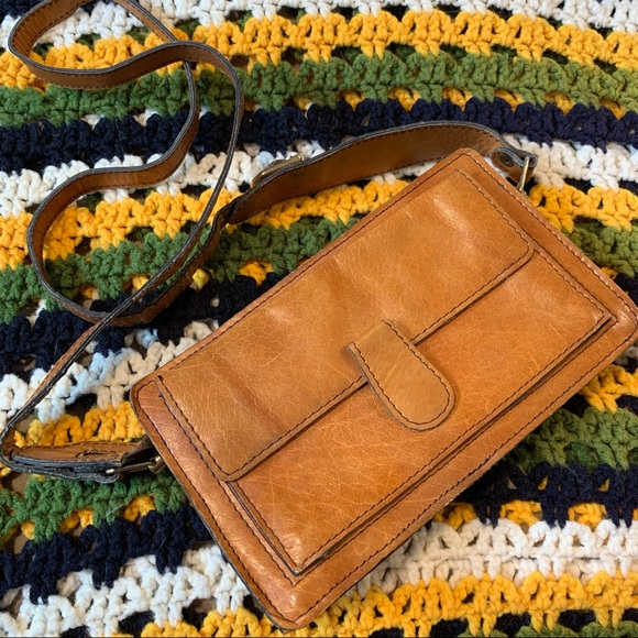 Vintage Faux Leather Crossbody Purse - Picture 1 of 13